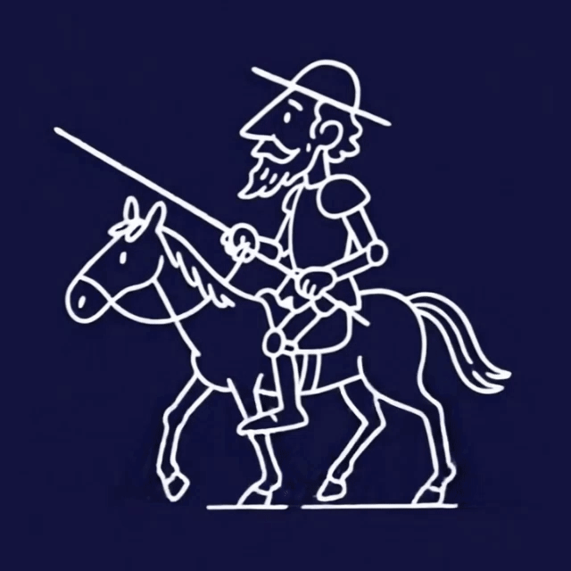 Don quijote y sancho panza saludando